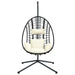 Hangstoel met standaard rattan en staal beige