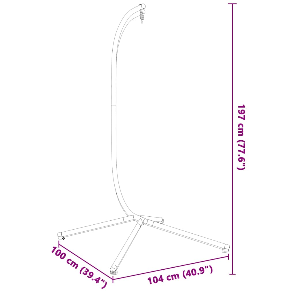 Hangende Egg Chair standaard zonder mand antraciet staal