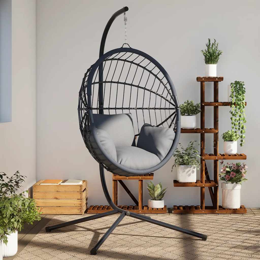 Hangende Egg Chair standaard zonder mand antraciet staal