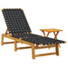 Ligbed met tafel massief acaciahout en stof zwart