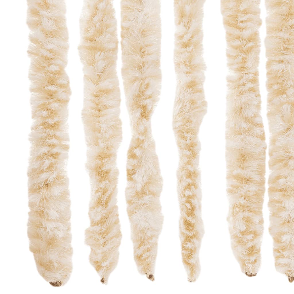 Vliegengordijn 118x220 cm chenille beige en wit
