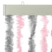 Vliegengordijn 118x220 cm chenille zilvergrijs en roze