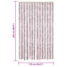 Vliegengordijn 118x220 cm chenille zilvergrijs en roze