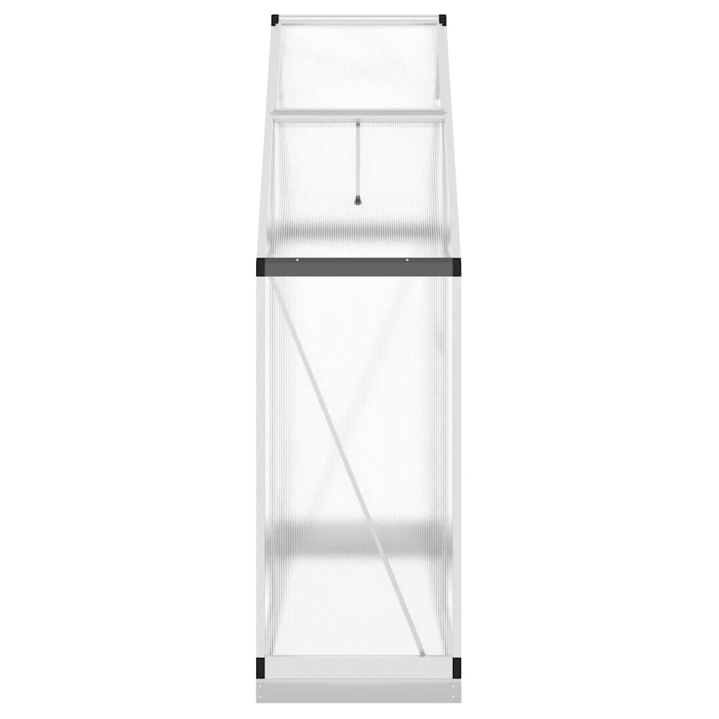 Tuinkas met basisframe 169x58x202 cm aluminium zilverkleurig