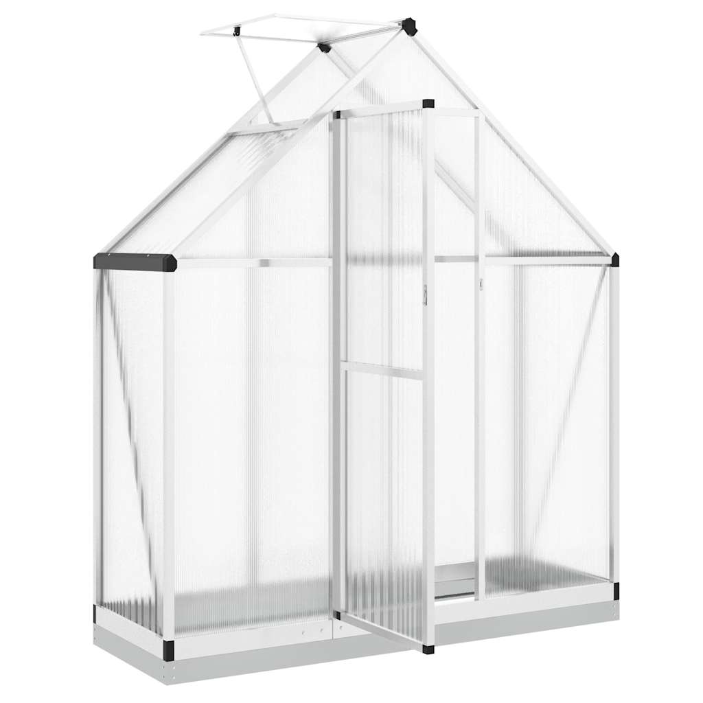 Tuinkas met basisframe 169x58x202 cm aluminium zilverkleurig