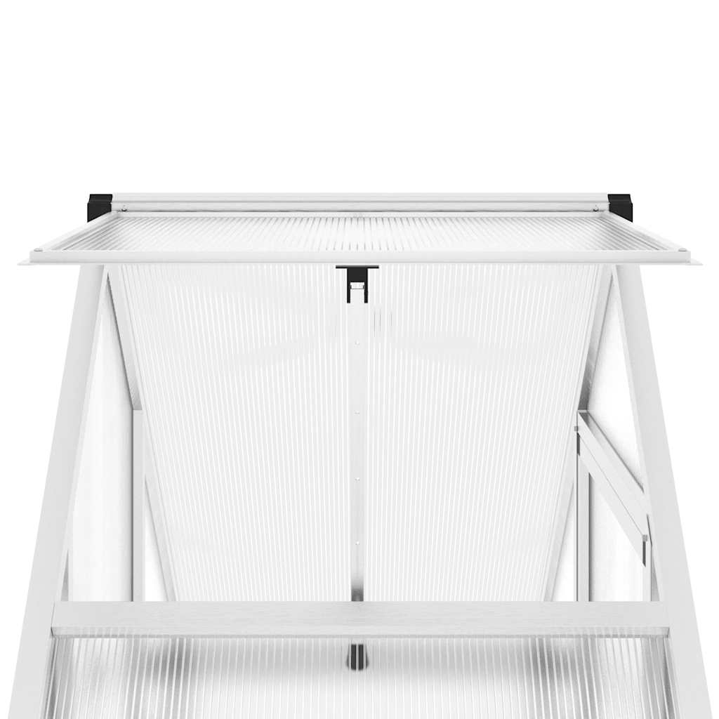 Tuinkas met basisframe 169x58x202 cm aluminium zilverkleurig