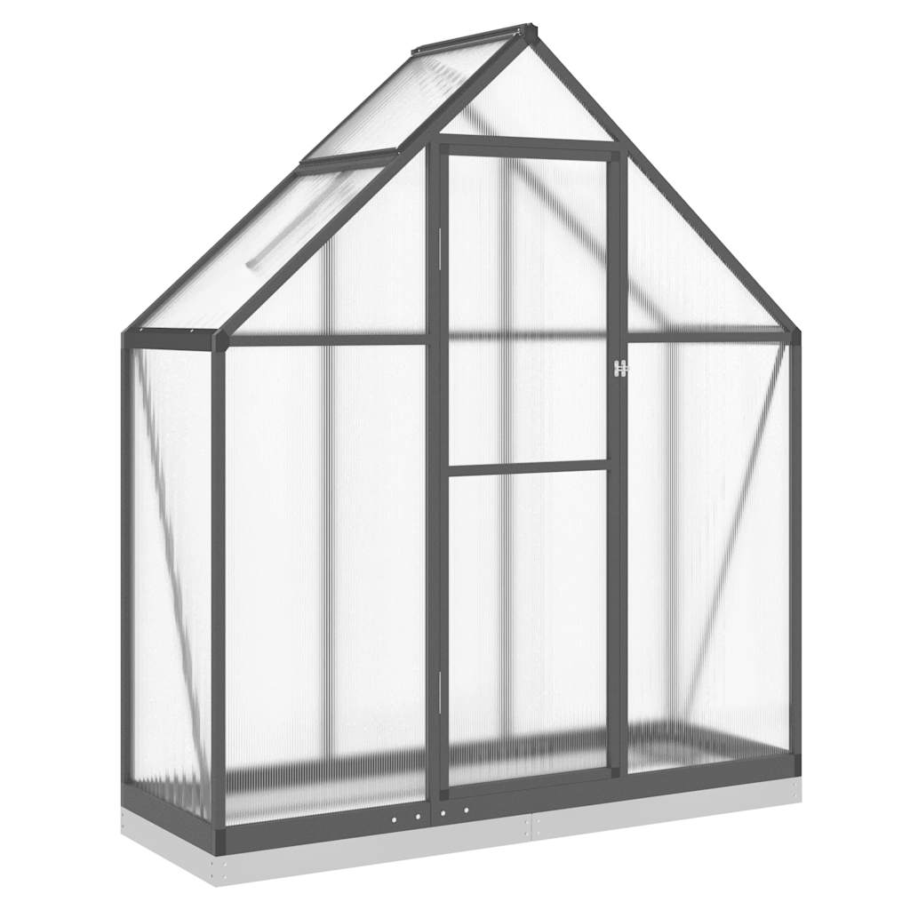 Tuinkas met basisframe 169x58x202 cm aluminium antracietkleurig