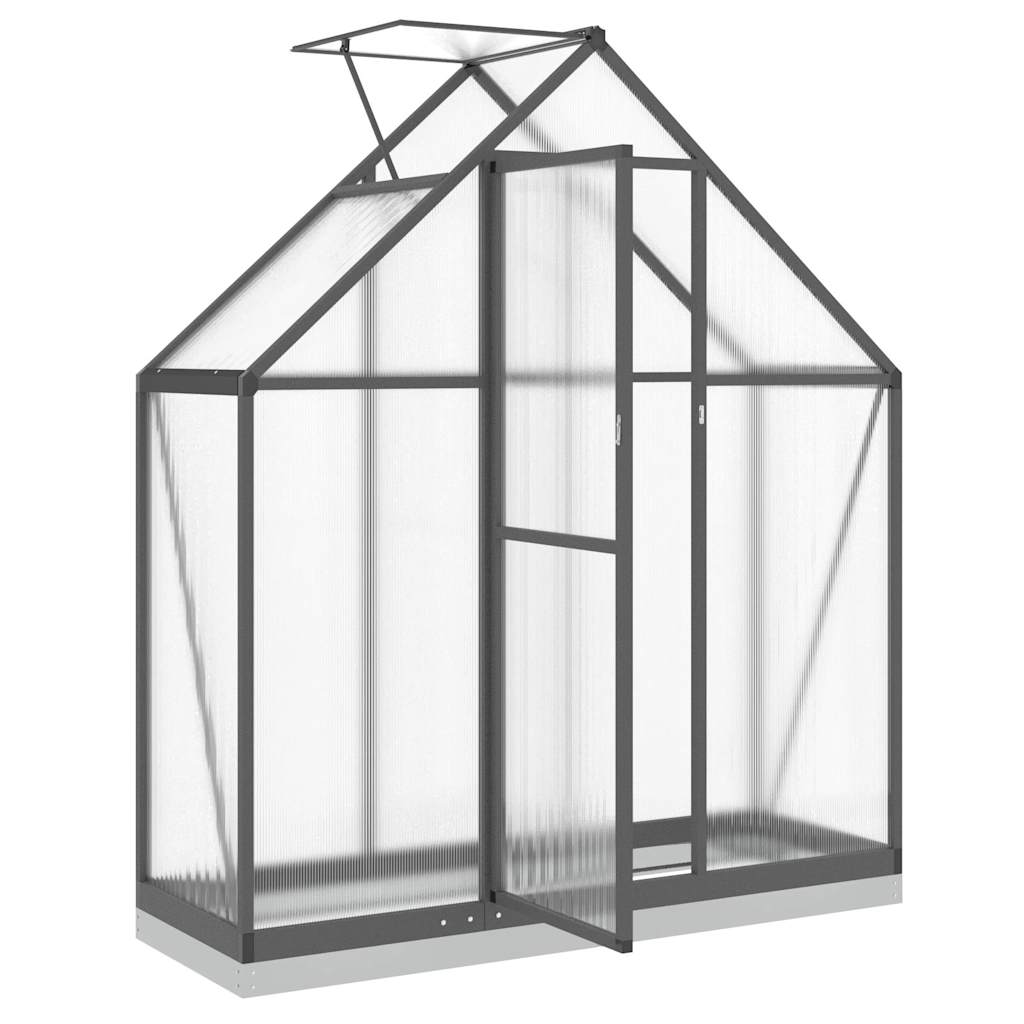Tuinkas met basisframe 169x58x202 cm aluminium antracietkleurig