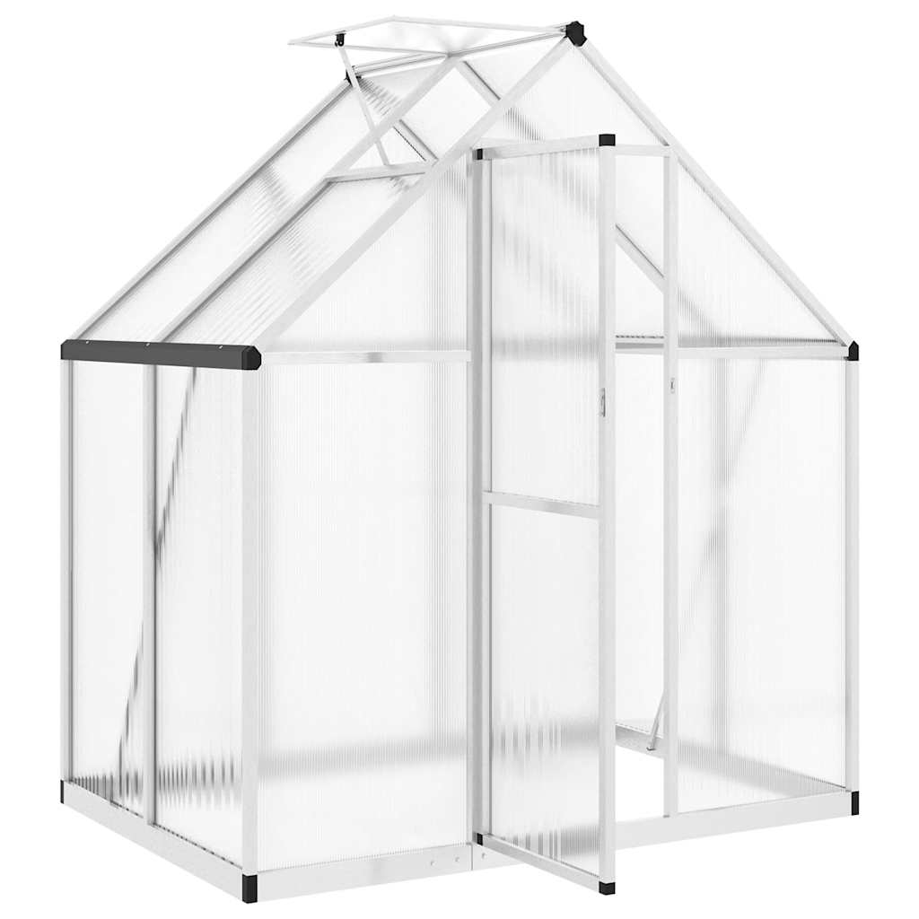 Tuinkas met basisframe 169x114x195 cm aluminium zilverkleurig