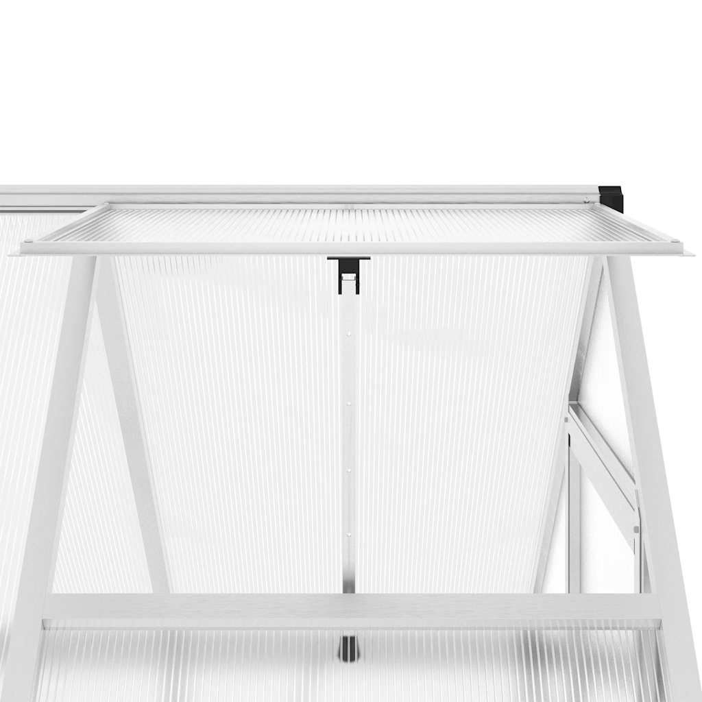 Tuinkas met basisframe 169x114x195 cm aluminium zilverkleurig