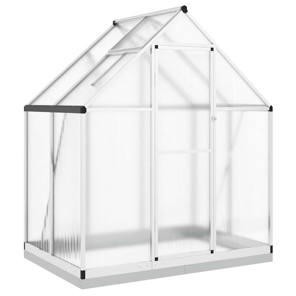 Tuinkas met basisframe 169x114x202 cm aluminium zilverkleurig