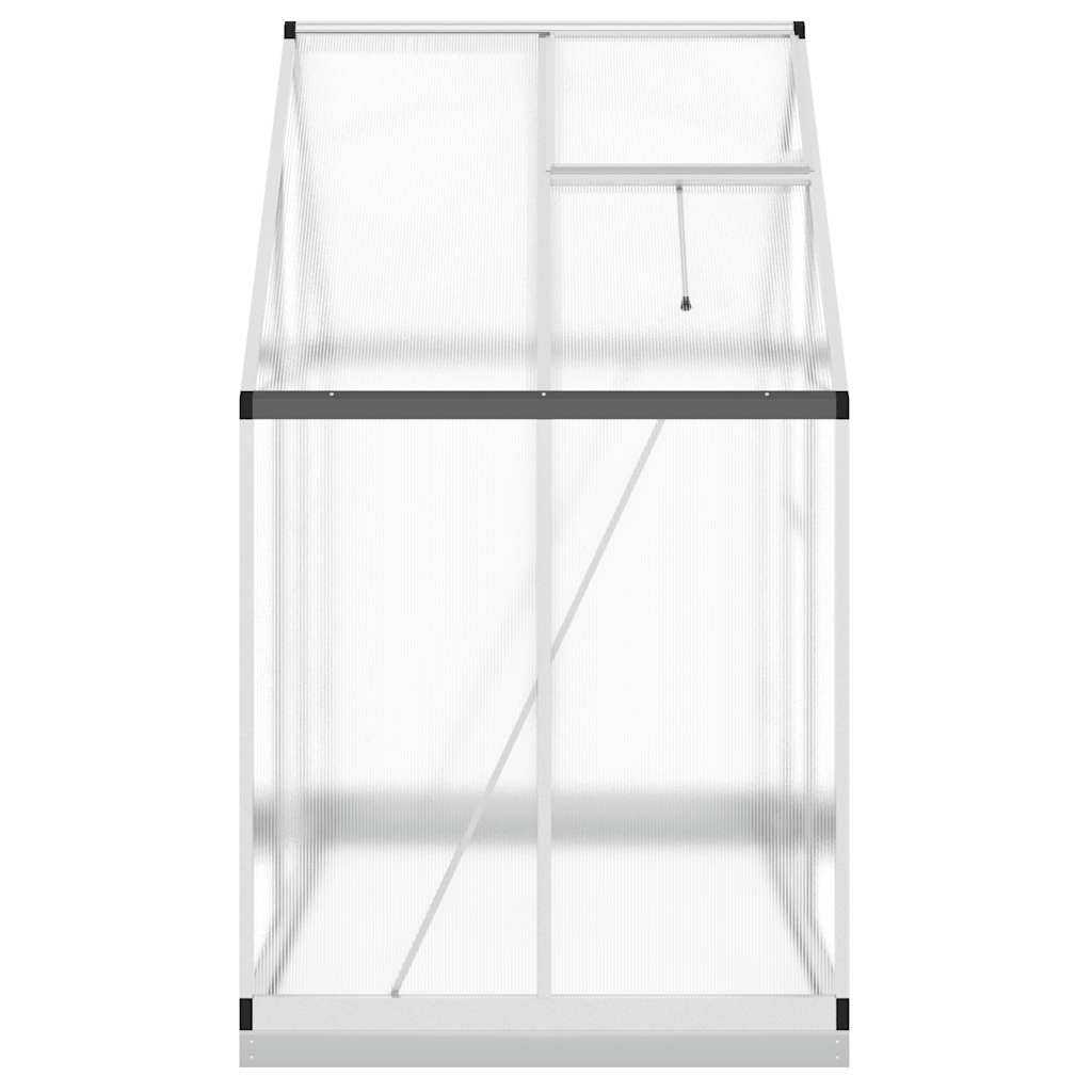 Tuinkas met basisframe 169x114x202 cm aluminium zilverkleurig
