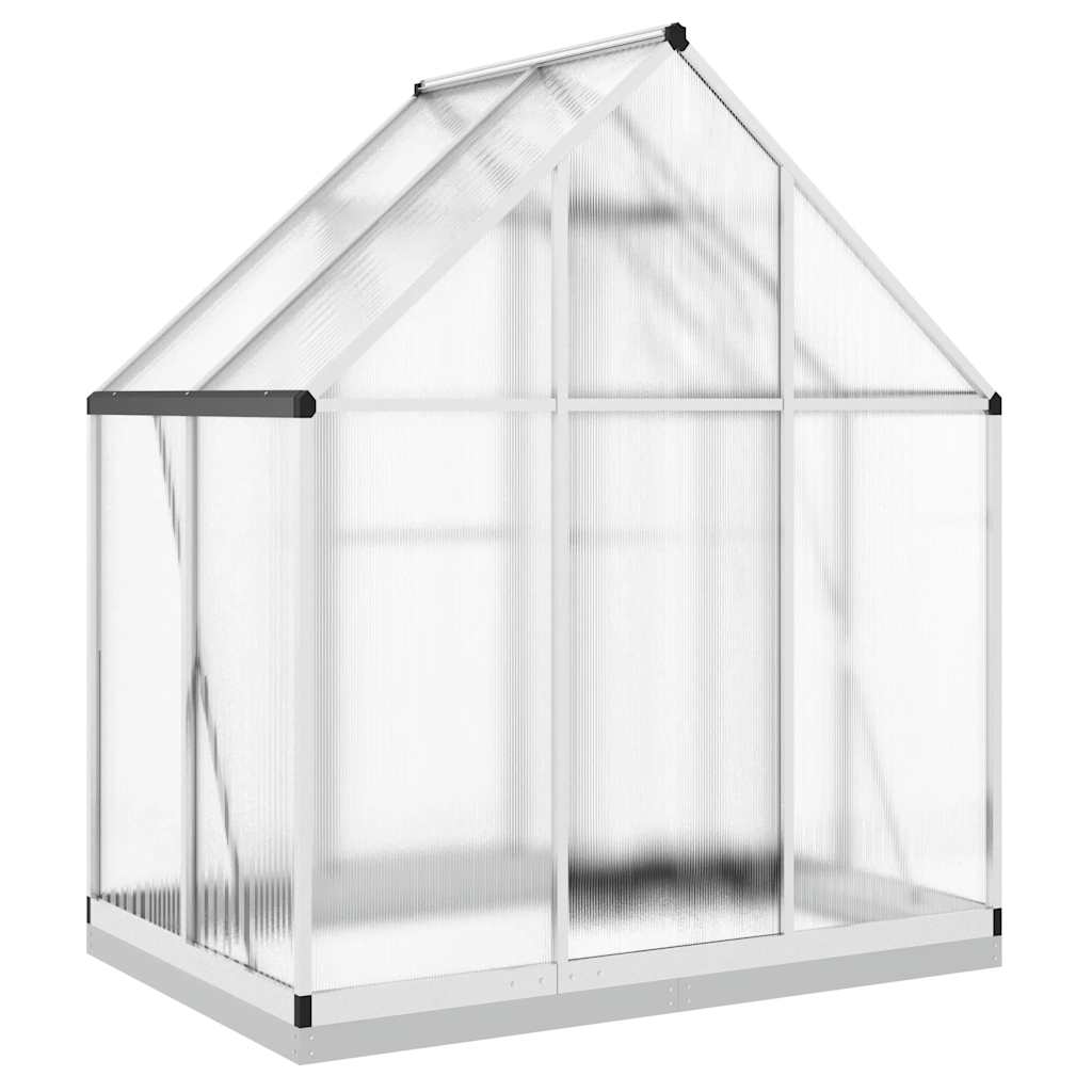 Tuinkas met basisframe 169x114x202 cm aluminium zilverkleurig