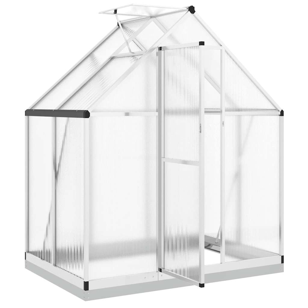 Tuinkas met basisframe 169x114x202 cm aluminium zilverkleurig