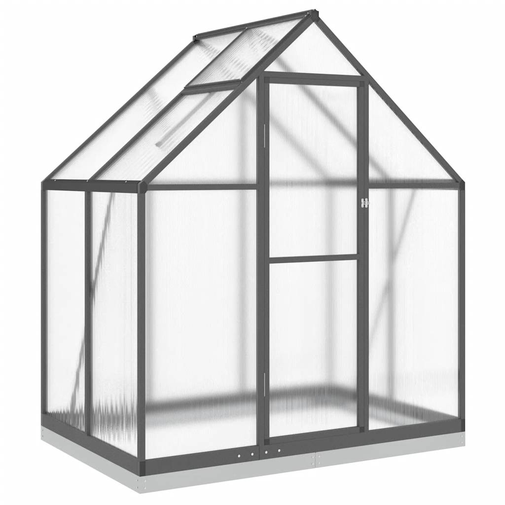 Tuinkas met basisframe 169x114x202 cm aluminium antracietkleur