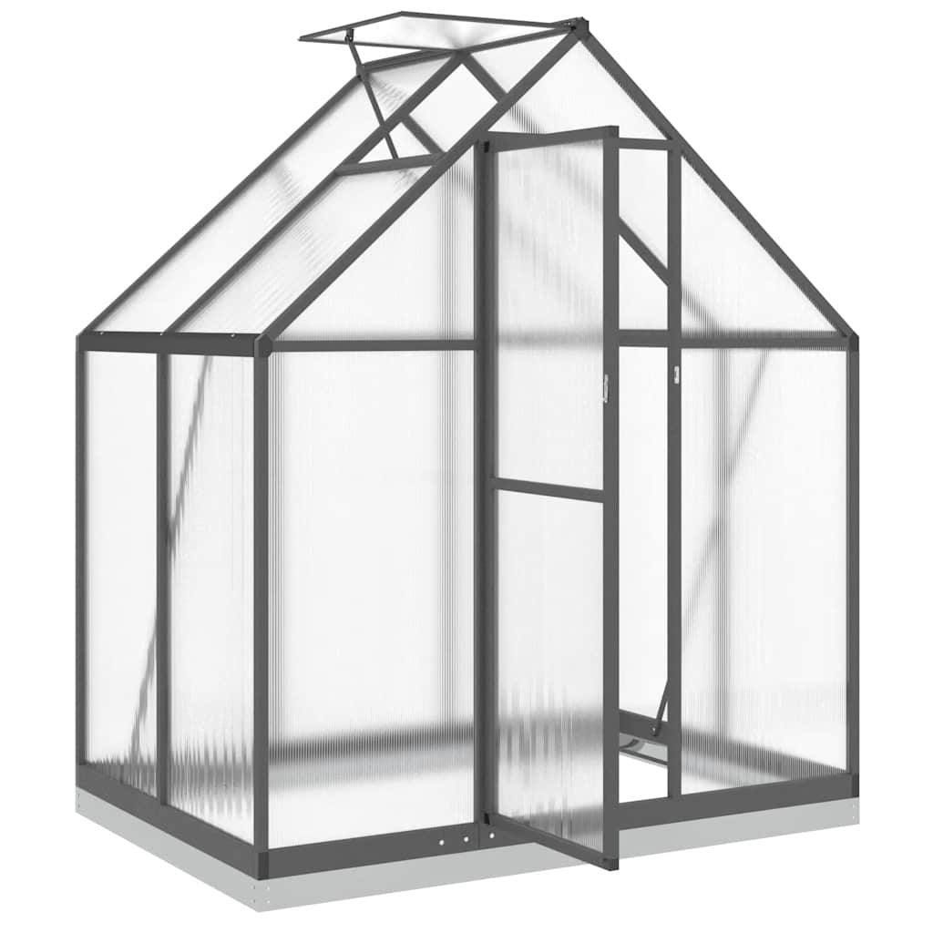 Tuinkas met basisframe 169x114x202 cm aluminium antracietkleur