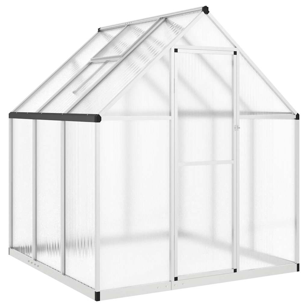 Tuinkas met basisframe 169x169x195 cm aluminium zilverkleurig
