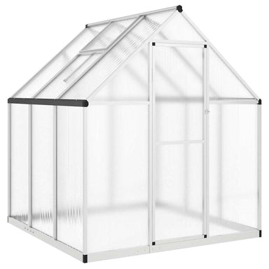 Tuinkas met basisframe 169x169x195 cm aluminium zilverkleurig