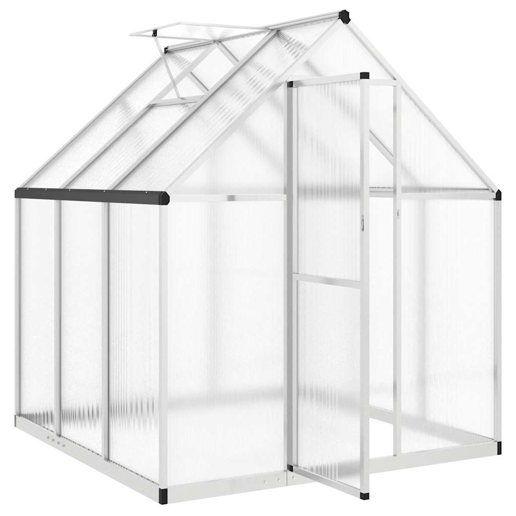 Tuinkas met basisframe 169x169x195 cm aluminium zilverkleurig