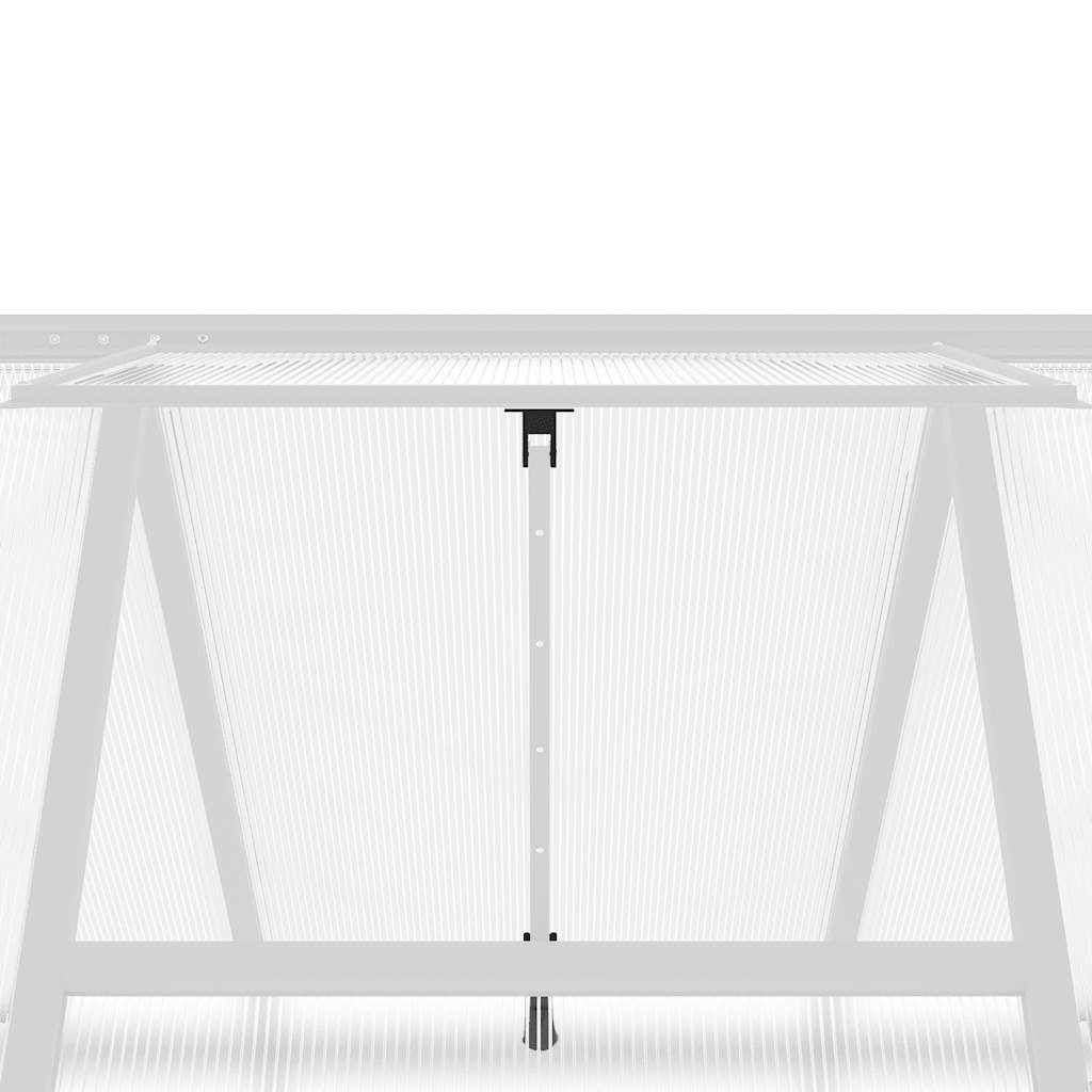 Tuinkas met basisframe 169x169x202 cm aluminium zilverkleurig