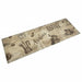 Keukenmat wasbaar koffieprint 60x180 cm fluweel bruin