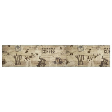 Keukenmat wasbaar koffieprint 60x300 cm fluweel bruin