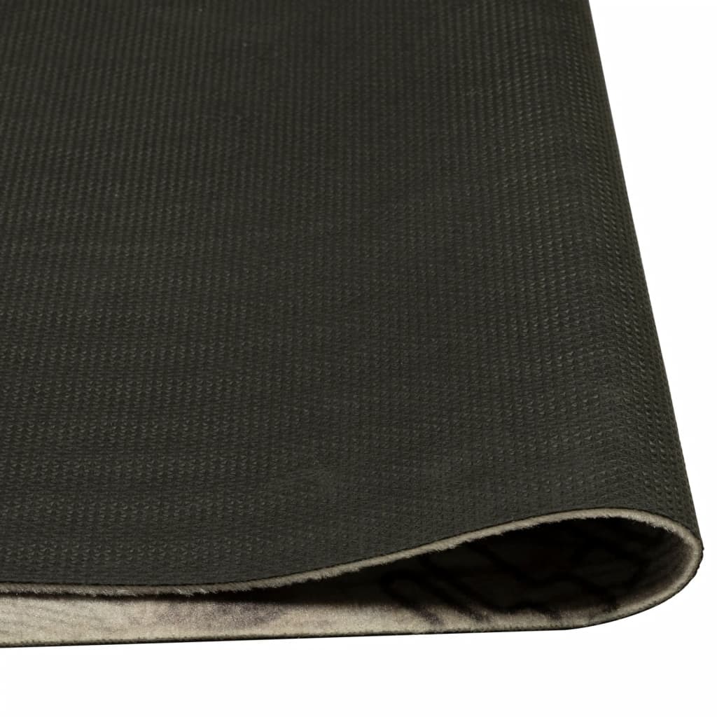 Keukenmat wasbaar koffieprint 45x150 cm fluweel grijs