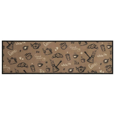 Keukenmat wasbaar ochtendprint 45x150 cm fluweel bruin