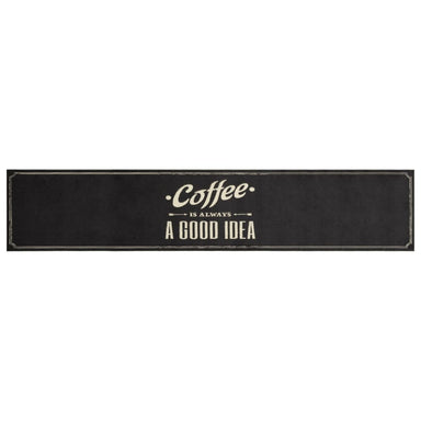 Keukenmat wasbaar koffietekst 60x300 cm fluweel