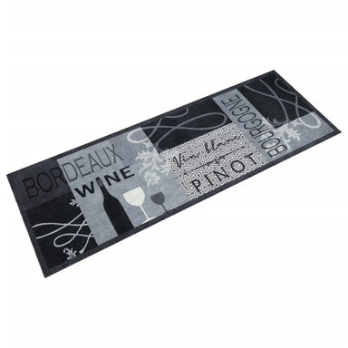 Keukenmat wasbaar wijnprint 60x180 cm fluweel grijs