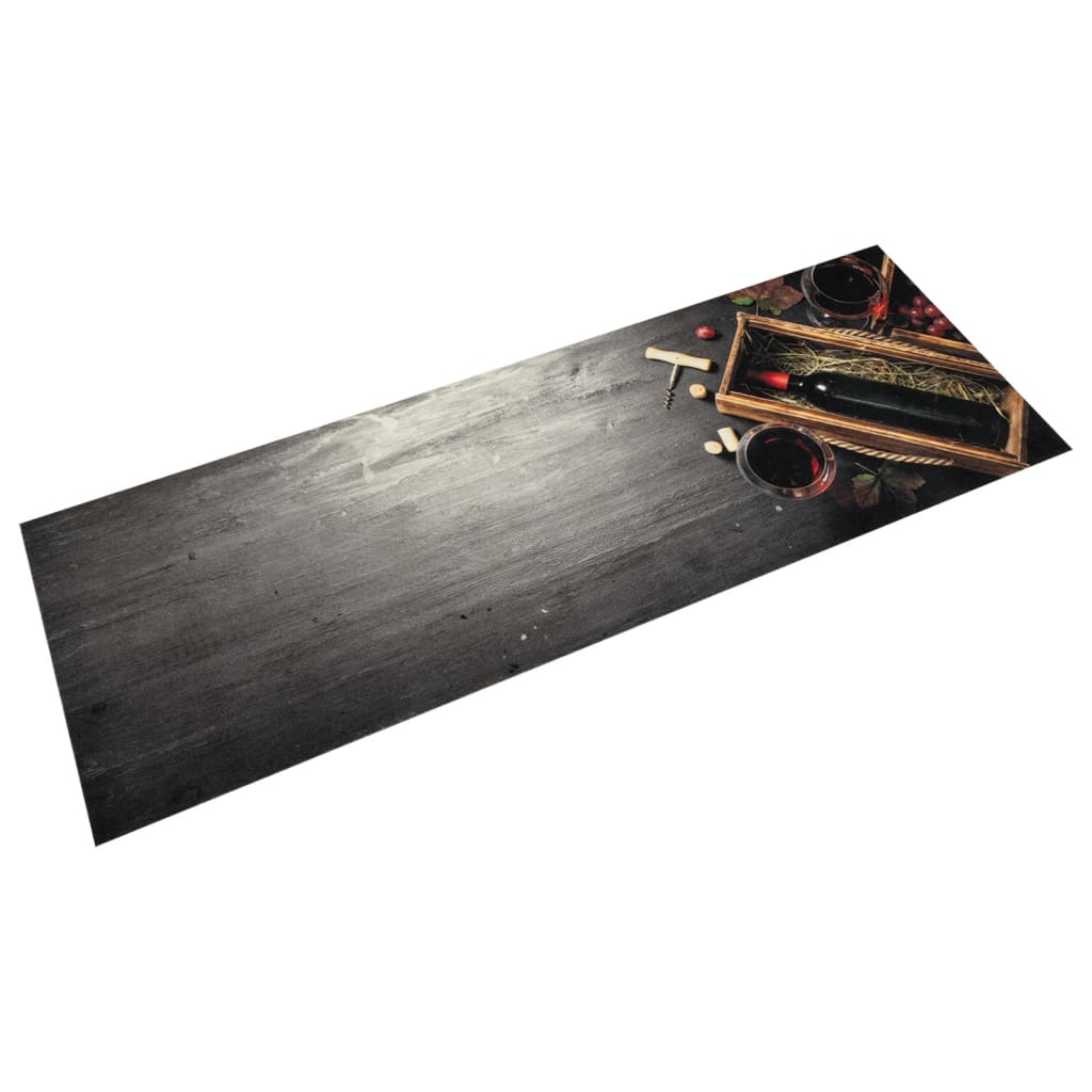 Keukenmat wasbaar wijnflesprint 60x180 cm fluweel