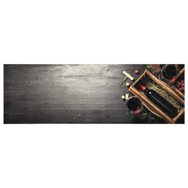 Keukenmat wasbaar wijnflesprint 60x180 cm fluweel