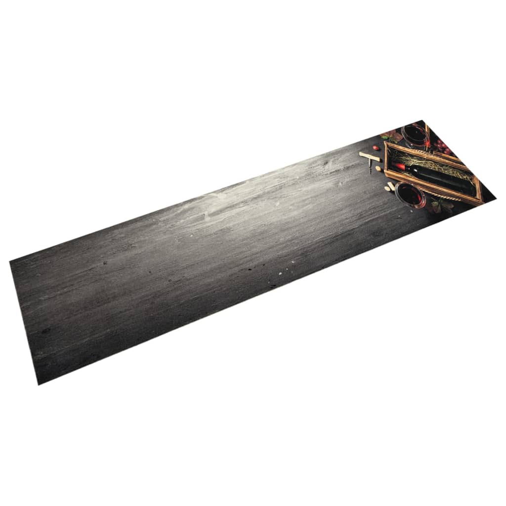 Keukenmat wasbaar wijnflesprint 60x300 cm fluweel