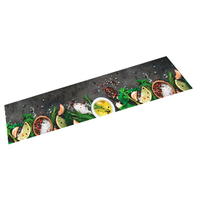 Keukenmat wasbaar kruidenprint 60x300 cm fluweel