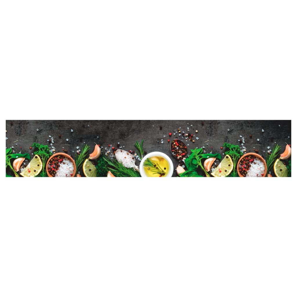 Keukenmat wasbaar kruidenprint 60x300 cm fluweel
