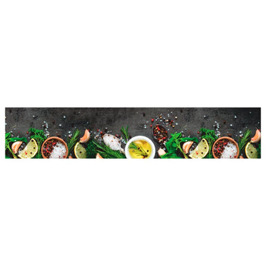 Keukenmat wasbaar kruidenprint 60x300 cm fluweel