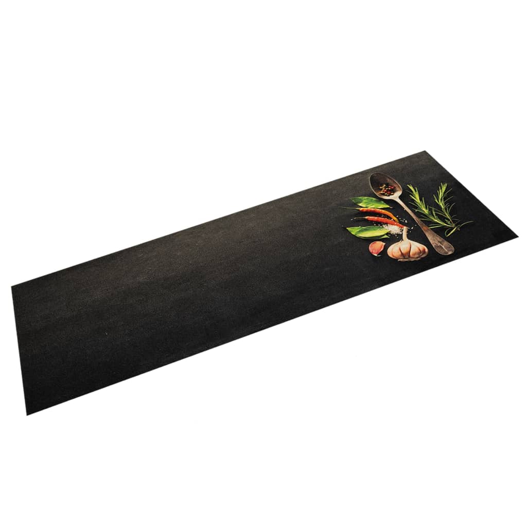 Keukenmat wasbaar kruidenprint 45x150 cm fluweel