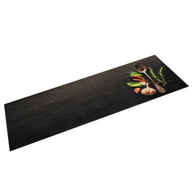 Keukenmat wasbaar kruidenprint 45x150 cm fluweel