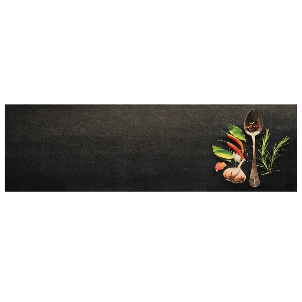 Keukenmat wasbaar kruidenprint 45x150 cm fluweel