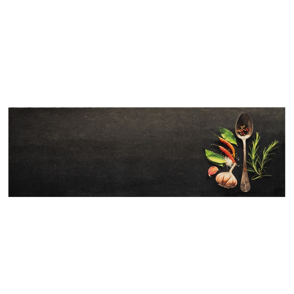 Keukenmat wasbaar kruidenprint 60x180 cm fluweel