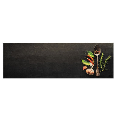 Keukenmat wasbaar kruidenprint 60x180 cm fluweel