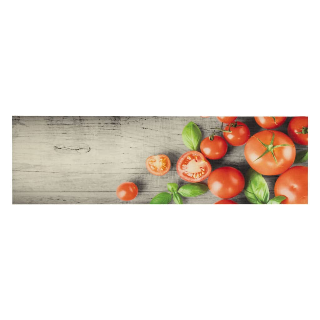 Keukenmat wasbaar tomatenprint 45x150 cm fluweel