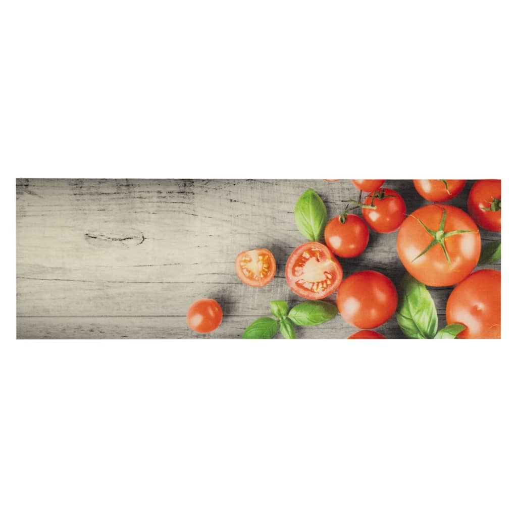 Keukenmat wasbaar tomatenprint 60x180 cm fluweel