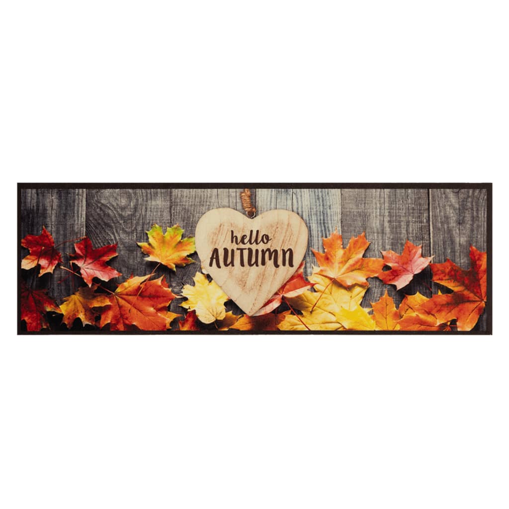 Keukenmat wasbaar herfstprint 60x180 cm fluweel