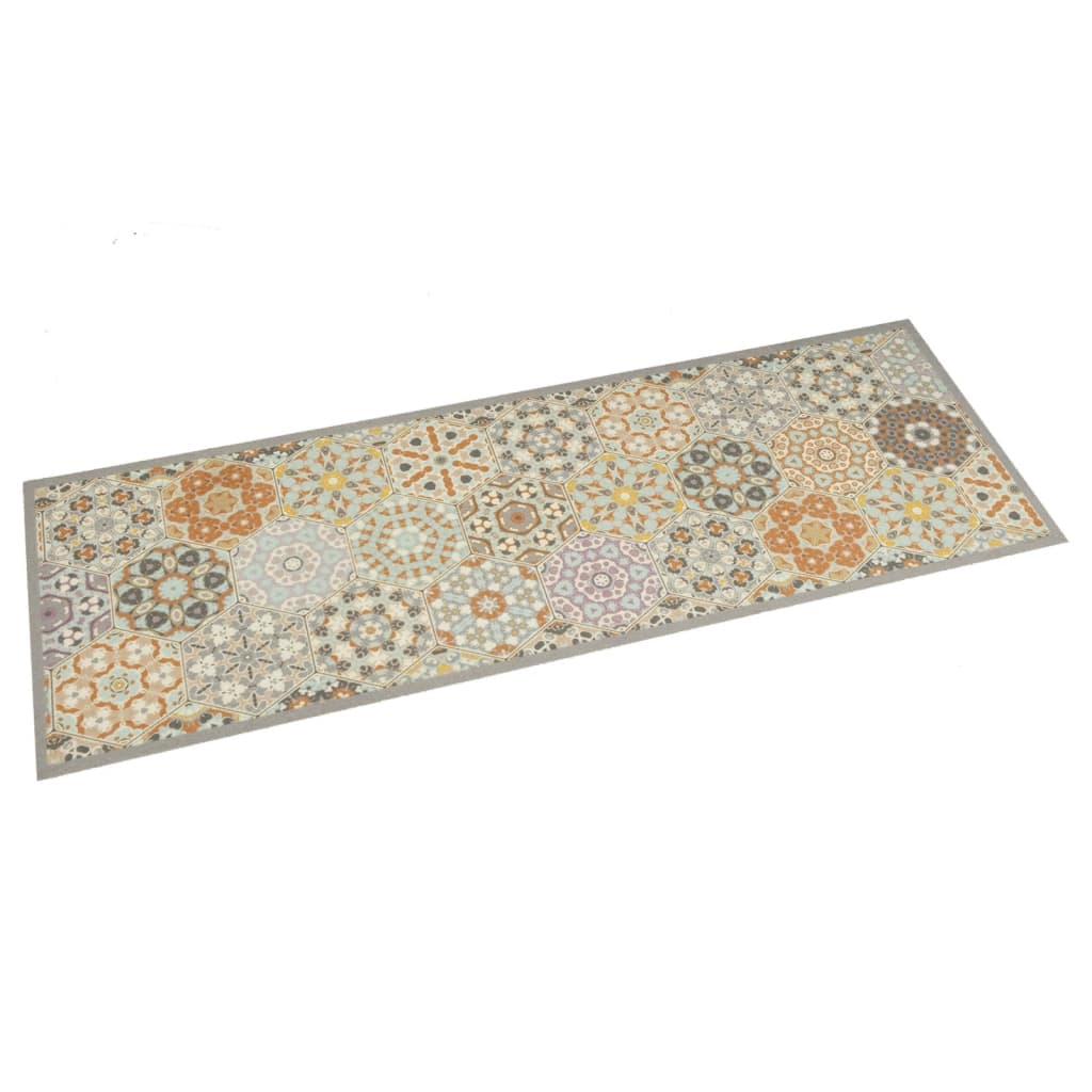 Keukenmat wasbaar zeshoekpastelprint 60x180 cm fluweel