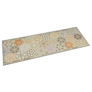 Keukenmat wasbaar zeshoekpastelprint 60x180 cm fluweel
