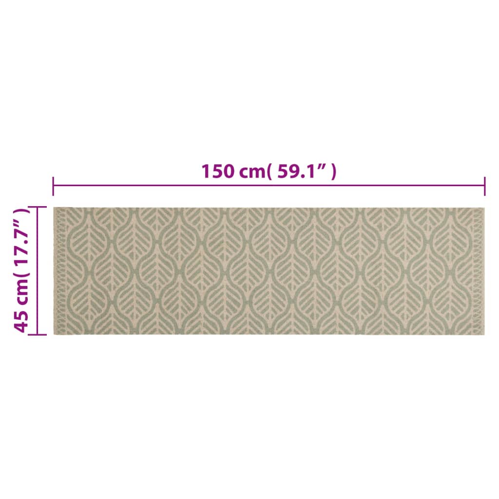 Keukenmat wasbaar bladprint 45x150 cm fluweel