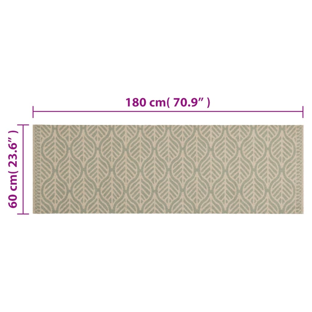 Keukenmat wasbaar bladprint 60x180 cm fluweel