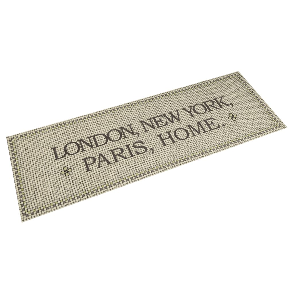 Keukenmat wasbaar Home-tekst 45x150 cm fluweel