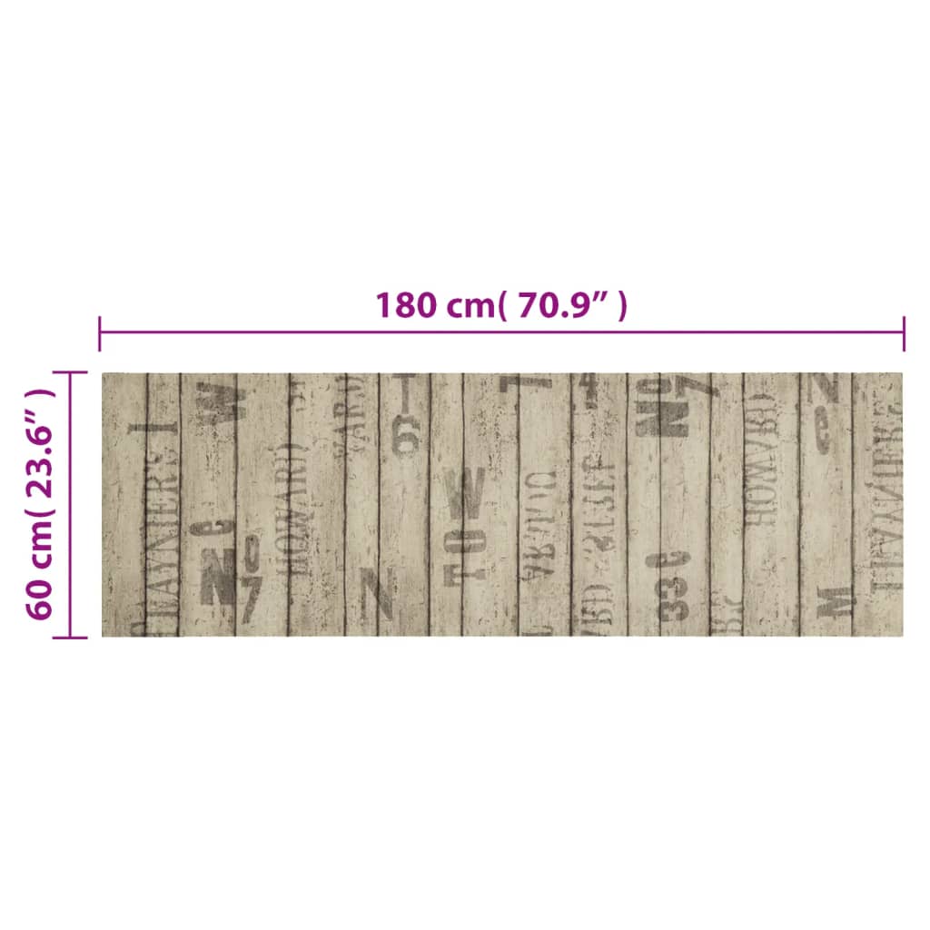 Keukenmat wasbaar hekprint 60x180 cm fluweel